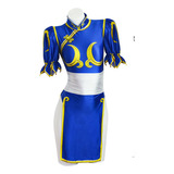 Street Fighter Chun-li Sexy Disfraz Manga Corta Azul