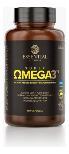 Super Omega 3 Tg  Essential Nutrition 180 Cápsulas