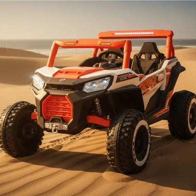 Montable Eléctrico Buggy Rzr Naranja Luces Rollbar Bluetooth | Meses sin interés