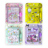 Sanrio Papeleria Kit Kawaii Set De 4 Kits De Diario Y Pluma 