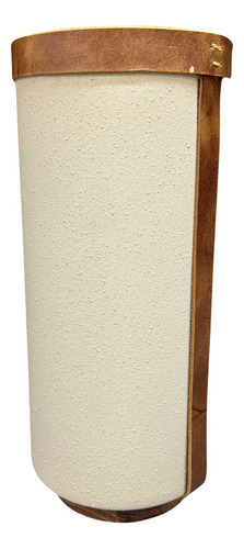 Vaso Em Vidro Com Couro Grande Decorativo 42cm 