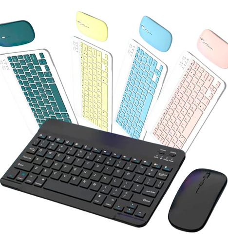 Kit Mini Teclado E Mouse Sem Fio Recarregavel Usb Premium