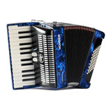 Acordeon Cromatico Hohner Azul C/ Funda Bravo Ii A16542