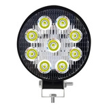 Faro Auxiliar Proyector 9 Led 27w Off Road 4x4 Redondo