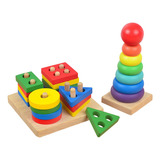 Juguete Apilable Educativo Madera Juguete Montessori Niños 