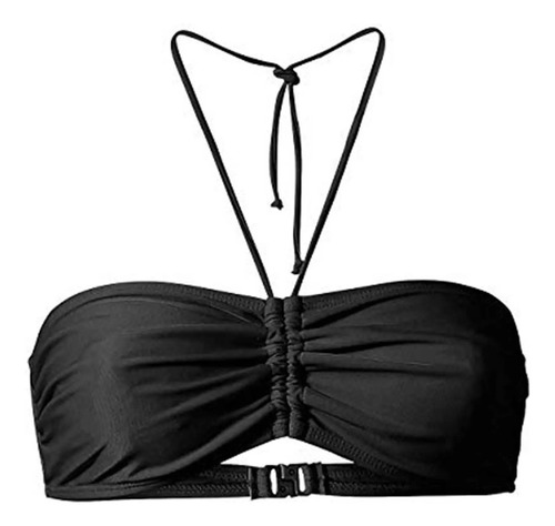Una Blusa Tipo Bandeau De Verano Para Mujer, Lisa, Mezcla Y
