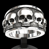 Anillo De Compromiso Vintage Con Calavera Punk Para Hombre