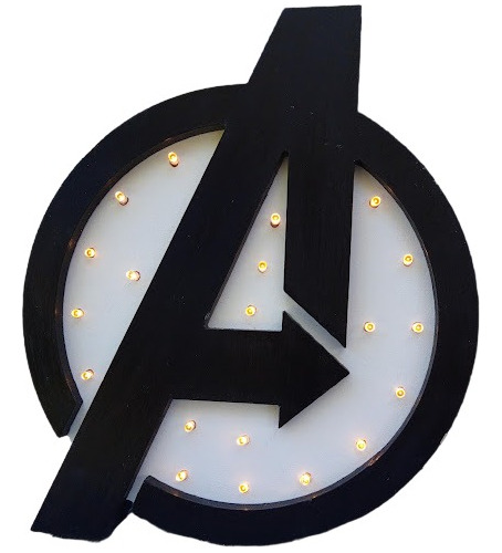 Escudo Led Avengers!20 Luces + Pilas!listo Para Colgar!