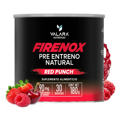 Firenox Pre-entreno natural Red Punch 180 g - en polvo, 30 servicios, con beta-alanina y aminoácidos, sabor ponche, para aumentar energía y enfoque durante tus entrenamientos diarios. | MercadoLibre