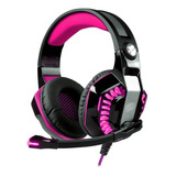 Headset Gamer 7.1 Beast Xr Hs404 Rosa Led Usb Oexgame