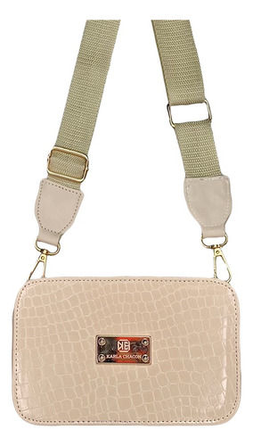 Bolso Dama Carteras Mujer Manos Libres Karla Chacon Color Beige