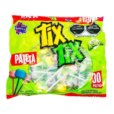 Paleta Sonrics Tix Tix Ácida con 30 Piezas | MercadoLibre