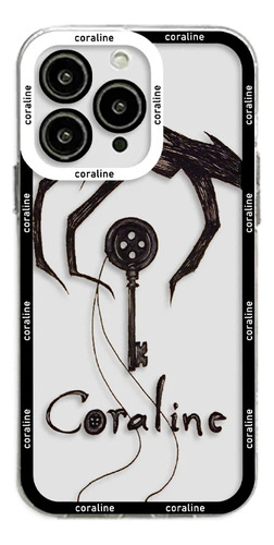 Funda Anime Coraline Para iPhone 15, 14, 13, 12, 11, Transpa