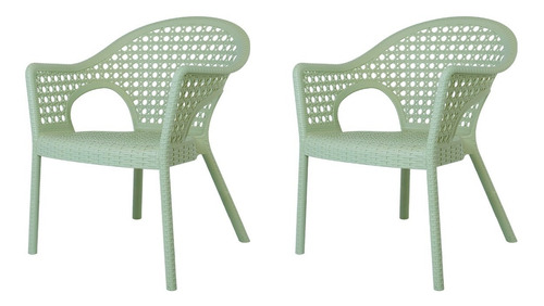 Silla Cómoda Para Comedor/terraza De Polipropileno, Set De 2