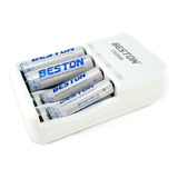 Pila Bateria Recargable Aa X2 1500mah Aaa X2 Cargador Beston