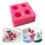 Molde Silicona Frutillas 3d Velas Fondant Porcelana Resina 