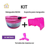 Kit  Jardim Rosa Mangueira 30 Metros + Suporte + Torneira