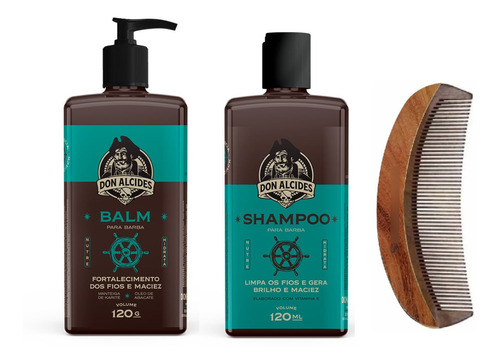 Kit Shampoo, Balm E Pente Barba Calico Jack - Don Alcides