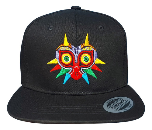 Gorra Plana De Gabardina, Majora Mask, Zelda, Bordada.