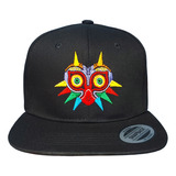 Gorra Plana De Gabardina, Majora Mask, Zelda, Bordada.