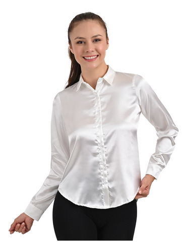 Blusa Mujer Satinada Moda Casual Elegante Formal 