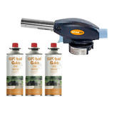 Kit Maçarico Culinário Portátil Automático Grafite+3refil