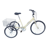 Bike Bicicleta Triciclo Adulto Aro 20 Food Bike Bege