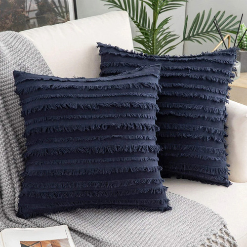 2 Fundas De Almohada Decorativas De Macramé +