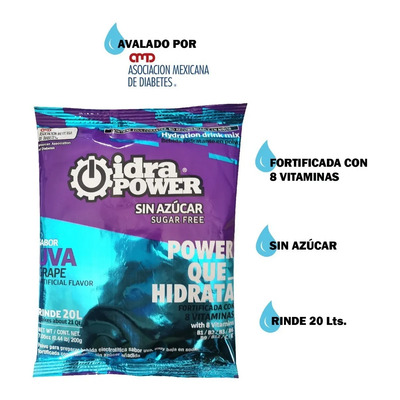 Idrapower, Electrolitos, Sin Azúcar, Suero Hidratante, 20 Lt | Envío gratis