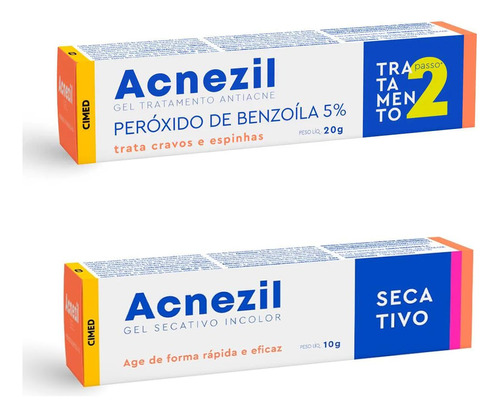  Tratamento Acnezil: Gel Secativo + Peróxido De Benzoíla 