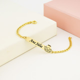 Pulseira Infantil, Anjinho/a Personalizado, Banhado A Ouro