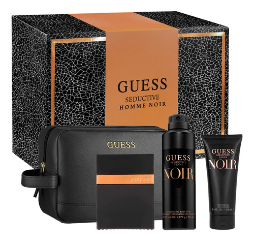 Estuche Guess Seductive Noir 4 Piezas Caballero ¡¡original¡¡