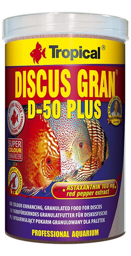 Ração Para Acará Discos Tropical Discus Gran D-50 Plus 440g