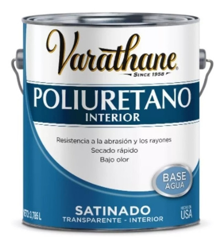 Protector/laca Para Maderas Interior-base Agua 4l Varathane Acabado Satinado Color Satinado