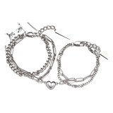 Pulseras De Pareja  Acero De Titanio Imanes Regalo 2pcs