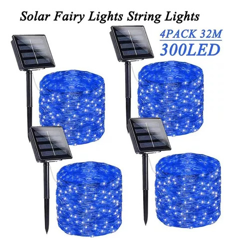 Cadena De Linterna Solar De 300 Led Para Decoración, 30 Metr