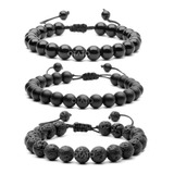 Pulsera Hombre - Pulsera Piedras Naturales - Pulseras Hombre - Brazalete Hombre - Conjunto Pulseras 3 En 1 