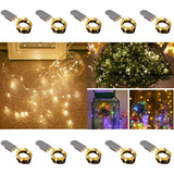 10 Alambre Led 2mts 20luz Guirnalda Con Pilas Deco Navidad