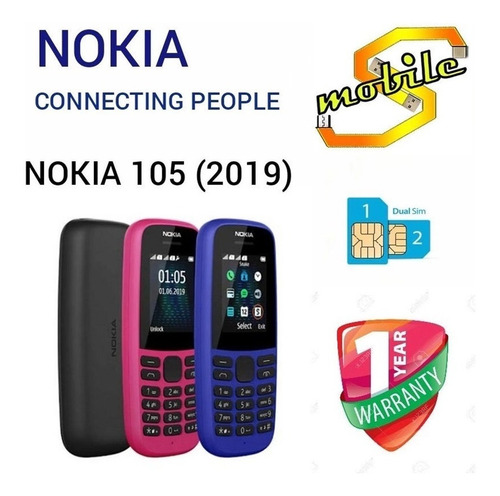 For Nokia 105 (2019) Dual Sim Gsm Não Smartphone