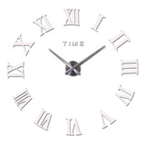 Reloj De Pared 3d Tamaño Mediano 80 X 80 Cm Color Plateado  