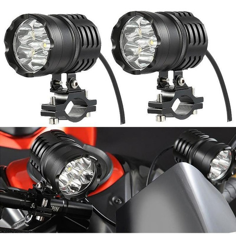 Luz Auxiliar Do Farol Da Motocicleta 6500k Strobe 3 Modos .