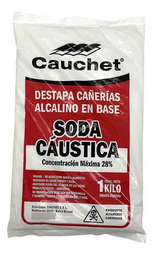 Soda Caustica Cauchet Destapacañerias H De Sodio X 10 Kg