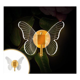 Lámpara De Baño Con Diseño De Mariposa Led Dorada Para Sala