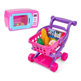 Carrinho Supermercado Compra Infantil Brinquedo + Microondas