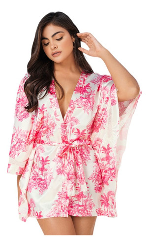 Levantadora Tipo Kimono En Satin De Alta Calidad Estampado 