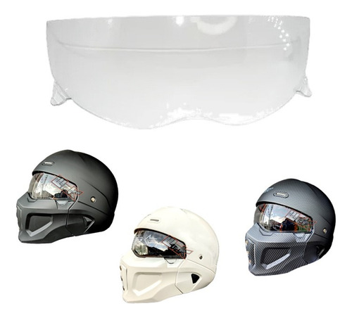 Lentes Transparentes Casco Mica Spectrum Negro Blanco Carbon