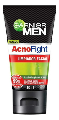 Garnier Men Acno Fight Limpiador Facial Acido Salicilico Tipo De Piel Con Barros Y Espinillas