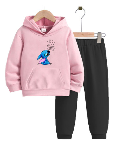 Kit Conjunto Infantil Blusa E Calça Flanelado Lilo Sticth