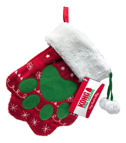 Kong Paw Stocking Navidad Bolsa P/premios Y Juguetes Mascota Color Rojo