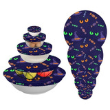 Cubiertas Elásticas De Tela Para Recipientes Halloween